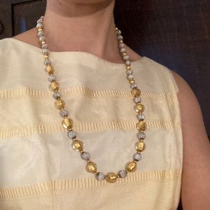 Venetian Gold Leaf Millefiori Necklace ~28 inches long